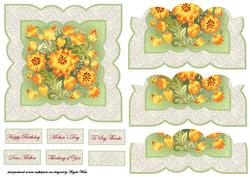 Golden Floral Card Front and Stacker