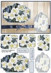 White Daffodils Card Front