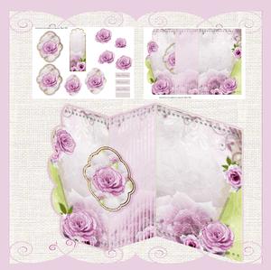 Pink Rose No Hole Fold Back Card Mini Kit