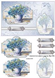 Blue Forget-me-not Water Colour Flowers Card Front