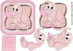 Pink Elephant Card Front