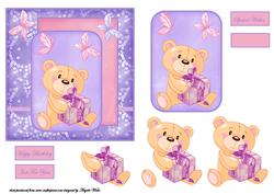 Birthday Bear Card Front with Topper
