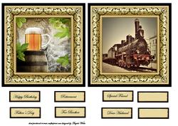Beer and Vintage Train Toppers