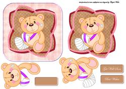 Poorly Bear Card Front with Topper