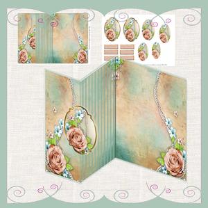 Vintage Look, Lace and Rose No Hole Foldback Mini Kit