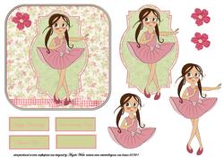 Happy Ballerina Card Front with Topper