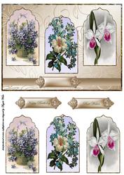 Vintage Floral Selection Card Front with Panels