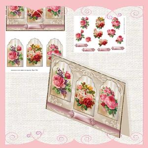 Vintage Roses Panel Card Mini Kit