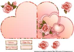 Rose Heart Shaped Card