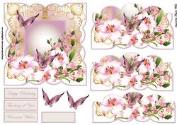 Hibiscus and Butterfly Card Front and Stackers