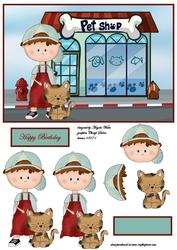 Boy and Cat Visit the Petshop