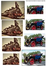 Vintage Train and Car Pyramid Sets