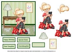 Image of cup386787_8 - Ipod Girl Card Front and Decoupage