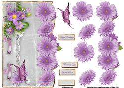 Purple Daisy and Ribbon Over the Edge