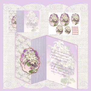 Purple and White Flowers No Hole Fold Back Mini Kit