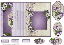 Pansy No Hole Fold Back Card