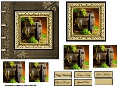 White Wine and Grapes Card Front