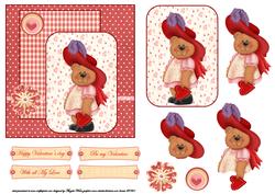Valentine Teddy Bear in the Red Hat