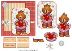 Boy Bear with a Heart Card Front