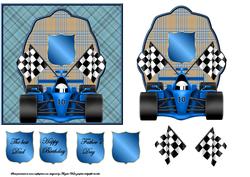Speed and Racing Car Card Front and Topper