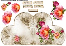 Rose and Heart Shaped Card
