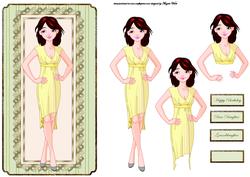 Teenage Girl in a Yellow Dress Dl Card Front