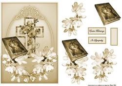 Easter Blessings with Flowers and Cross