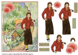 Walking Along the River Bracket Scene Card Front