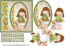 Sarah and Her Dog Card Front with Her Dog