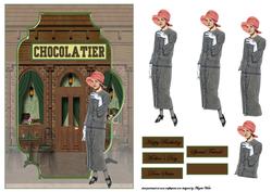 Visiting the Chocolate Shop Bracket Scene Card