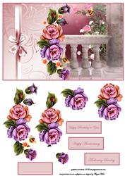 Enchanted Garden Card Front with Decoupage