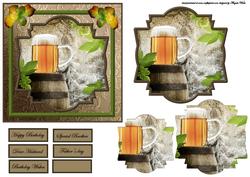 Beer from the Hops Card Front with Pyramid and Sentiment Tag