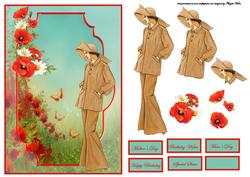 Walking Among the Poppies Bracket Scene Card