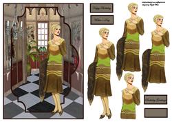 Lady in Hotel Foyer Bracket Scene Card Front