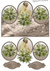 Vintage Bride Over the Edge Card Front and Toppers