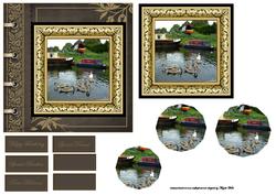 Swans and Houseboats on the River
