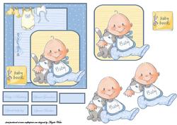 Baby Boy Birthday Card Front with Topper