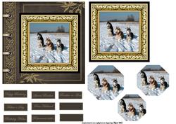 Huskies in the Snow Card Front with Topper