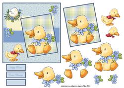 Easter Chicks Card Front and Topper