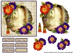 Secret Garden Card Front with Topper and Decoupage