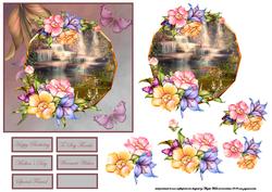 Enchanted Waterfalls and Flowers