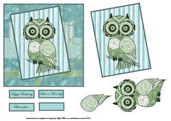 A Hoot Day with a Owl Card Front, Topper and Decoupage