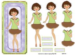 Teenage Girl Dl Card with Decoupage