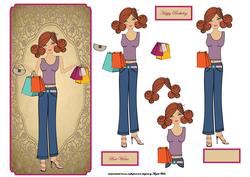 This Girl Loves to Shop Dl Card with Decoupage