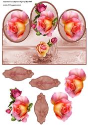 Rose Over the Edge Cameo Card Front with Decoupage