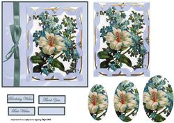 Mixed Vintage Flowers Card Front and Topper