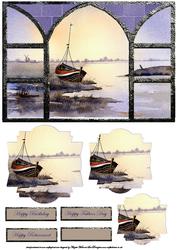 Moored Boat View from My Window Card Front