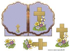 Easter Cross Cut and Fold Card and Decoupage