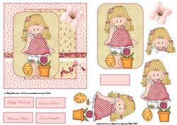 Barefoot Belinda in the Garden, Card Front
