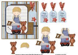 Daddy's Little Helper Card Front and Decoupage